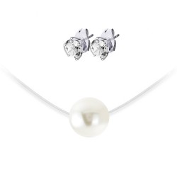 BR01 Perlenkette und Ohrringe